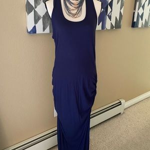 A long fitted cotton maxi dress.